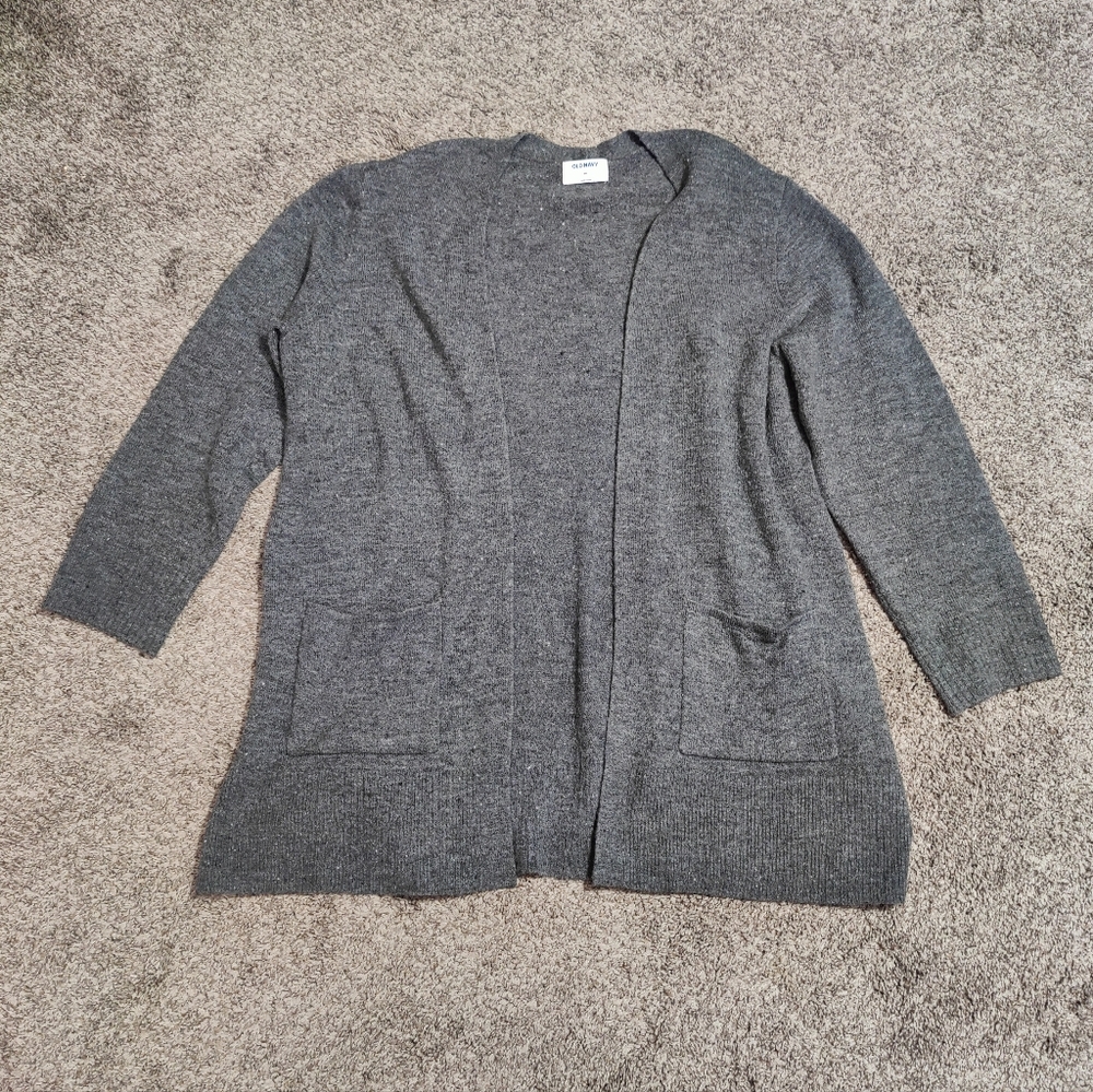 Old Navy Charcoal Women's Longline Plush Cardigan